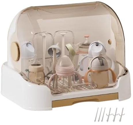 Rangement pour biberons - Organisateur de plan de lait avec étendoir, conteneur portable à l'épreuve de la poussière, support de grande capacité | Sucette, assiette à dentition, alimentation de voyage