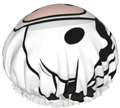 Gorro de baño con estampado de vaca de leche de dibujos animados para mujer, reutilizable, doble capa impermeable, gorros de ducha para mujeres y mujeres