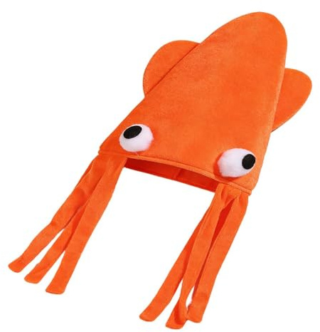Doiyislem Gorros Locos,Gorro de Disfraz de Calamar Transpirable | Suministros para de Disfraces de Animales Marinos,para Halloween, Navidad, Cumpleaños, Fotografía, Niños, Adultos, Chicos, Chicas