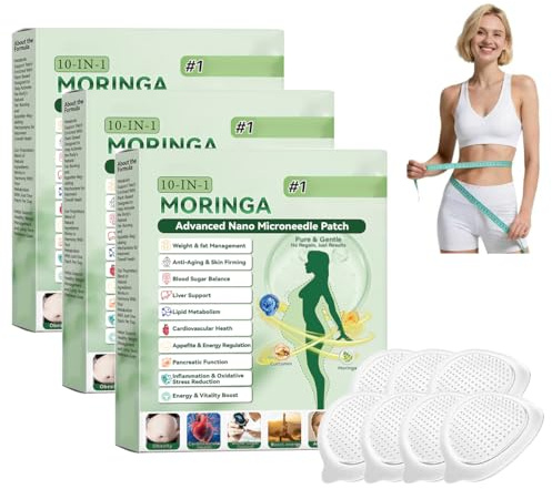 21 Patches Moringa 10-IN-1 Nano Patch, 2026 New Berberine Patches, WeightLoss Patches for Women and Men,Gentle Soothing,Suitable for All Body Type (3 Box)