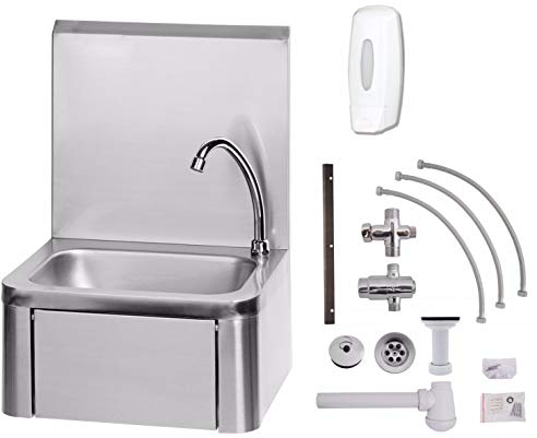 ZORRO Handwaschbecken | Kniebedienung | Edelstahl | 330x230x130mm