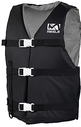 Mesle Schwimmweste Erwachsene Promo, Universal 50N Schwimmhilfe für Herren & Damen, Auftriebsweste für Sup, Kanu, Wakeboard, Wasserski, Prallschutzweste, Paddelweste für Boot