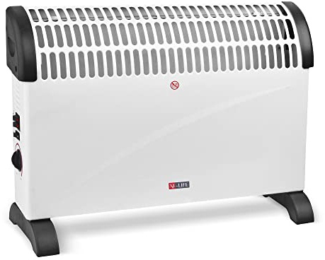X4LIFE Convecteur avec fonction turbo, 3 niveaux de régulation de la chaleur 750 W, 1250 W et 2000 W, radiateur électrique, protection contre la surchauffe avec témoin lumineux, chauffe jusqu'à 25