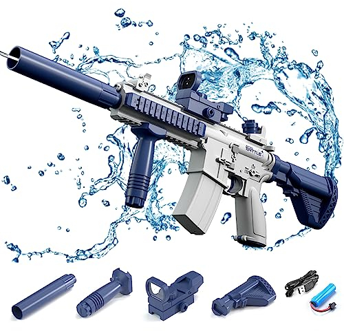 Maxee Elektrische Wasserpistole, M416 EIN-Knopf Automatische Spritzpistolen, Spielzeug Wasserpistole für Kinder Erwachsene Sommer Schwimmbad Party Strand im Freien