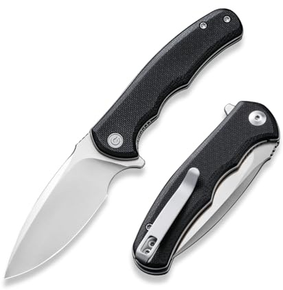 CIVIVI Mini Praxis C18026C-2 Couteau pliant avec lame D2 de 7,56 cm et manche G-10 (noir)