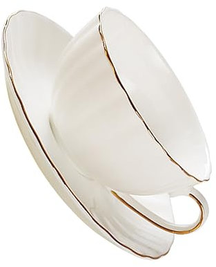 Mikinona Service à Café Porcelaine Avec Soucoupe Tasse Blanche Pour Café Thé Et Cappuccino