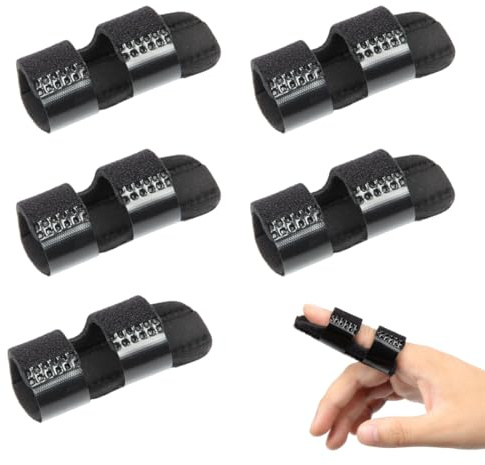 UEAVOID 5 piezas Férulas Dedo Gatillo, Protector mano Ajustable, Férula Pulgar con Ayuda de Aluminio Incorporada, Rigidez de las articulaciones, fractura de los dedos, inmovilización del tobillo