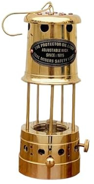 Lámpara de aceite de trabajo de latón antiguo, lámpara de seguridad para mineros de carbón, lámpara de minero de petróleo, lámpara de aceite de queroseno vintage, regalo de Halloween, lámpara de