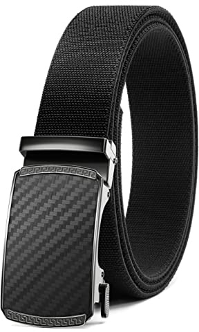 CHAOREN Ceinture Homme Elastique Automatique, Ceintures Homme Tissu Nylon Boucle à Cliquet, Ceinture Travail Homme Réglable Golf, Largeur 35mm