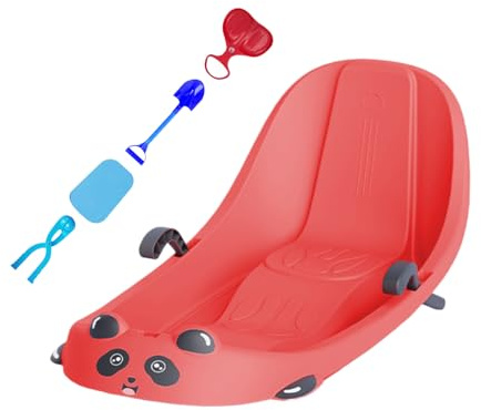 Toddler Sled,Built-in Backrest Sport Supplies - Kids Outdoor Sled with Brake,for Snowy Hills Park Backyard Playground Boys Girls Children Preschoolers