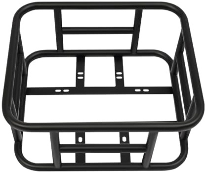 Donened - Panier de vélo, panier de porte-bagages de vélo, panier arrière de vélo, pour la plupart des vélos avec porte-bagages, noir (34,3 x 30,5 x 15 cm)