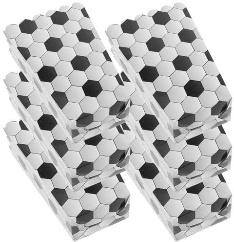 SHINEOFI Cajas para Palomitas de Maíz Fútbol 6 Piezas, Contenedores de Papel para Bocadillos Deportivos, Cajas para Fiestas de Cumpleaños y Eventos Temáticos de Fútbol