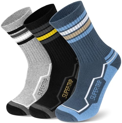 Supertrip Merino Wool Hiking Socks Men | 3/5 Pairs Cushion Walking Socks Moisture Wicking Thermal Warm Winter Socks