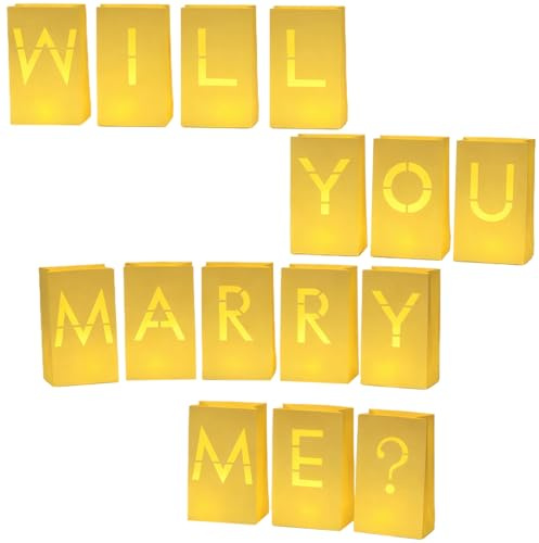10 sacchetti di carta, design con lettere dell'alfabeto, decorazioni per proposte, sacchetti luminosi per San Valentino