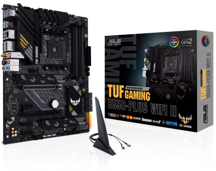 ASUS TUF Gaming B550-PLUS WiFi II AMD AM4 (3rd Gen Ryzen™) ATX Gaming Motherboard (PCIe 4.0, WiFi 6, 2.5Gb LAN, BIOS Flashback, USB 3.2 Gen 2, Addressable Gen 2 RGB Header and Aura Sync)