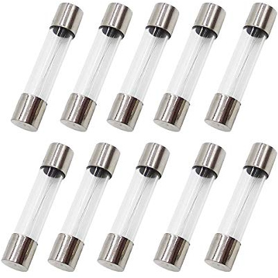 10Pcs 6x30mm F1.25AL250V Fast Blow Glass Fuse 1.25Amp 250V 0.24x1.18 Inch 1.25A Quick Blow Fuse