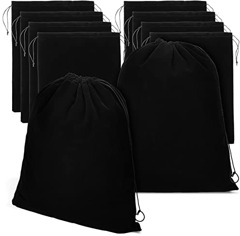 Luxshiny Sacs Cadeaux Velours Noir 40X12 Pouces Lot De 10 Pochons Tissu Avec Cordon Pour Bijoux Accessoires Bonbons Rangement Sécurisé Et Protection Contre Rayures