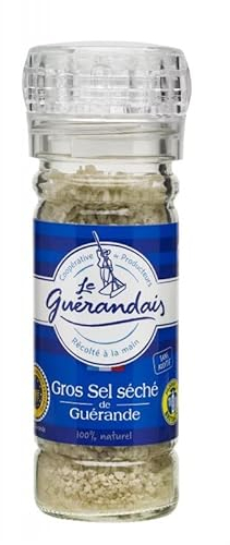LE GUERANDAIS - Moulin à sel rechargeable de 75g en céramique - Sel marin non raffiné de Guérande - Saveur intense et authentique - Idéal pour une cuisine raff - Lot De 3 - Vendu Par Lot