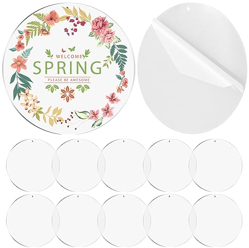 ZYNERY 12 Stück Acrylscheibe Transparent, Rund Klare Acrylplatte, Rund Acryl Scheibe, Geeignet für Herstellung von dekorativen Anhängern und Präsentation von Produkten