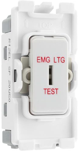 BG R12EL White 2 Way Single Pole Emergency Light Test Secret Key 20 Amp Grid Switch