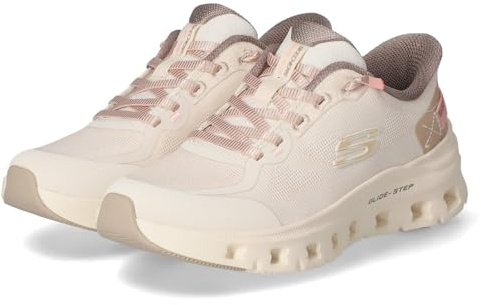 Skechers Mujer Glide-Step Pro Pure Motion Slip-On, Natural Mesh/Brown Trim, 41 EU