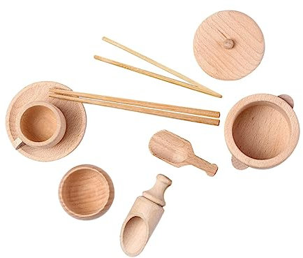 Toyvian 1 Jeu Vaisselle en Bois pour Animaux Solide Trousse Petite Montre fraîche Jouets pour Enfants Vaisselle en Bois Jouets de Vaisselle éducatif s en
