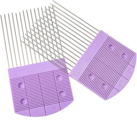NIYANGLE 2 Pezzi Pettini per Quilling in Plastica e Acciaio Strumenti per Lavoretti Creativi e Fiori di Carta Fai da Te Pettini per Tessitura e Creazione di Motivi Colorati