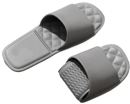 GLigeT Sliders Ciabatte da viaggio pieghevoli, leggere e portatili, antiscivolo, estive, bagno piscina Estate(Grijs,Alpha Medium)