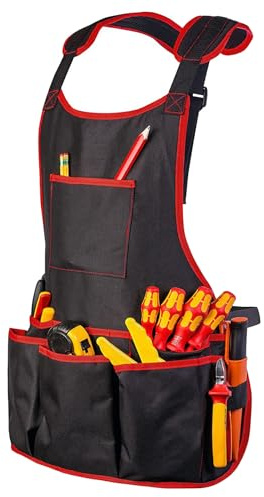 SJTYDX Multi-Pocket Tool Apron for Men Women Perfect for DIY Projects, Garage Repairs & Yard Maintenance Adjustable Blacksmith Carpenters Woodwork Aprons