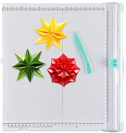OTCRAFT Craft Paper Trimmer |Scoring Board| 12 .2x 12.2inch | Paper Trim Cutter Score Board by Scoring Tool| with |Folding| for Making Scrapbooking,and Photo