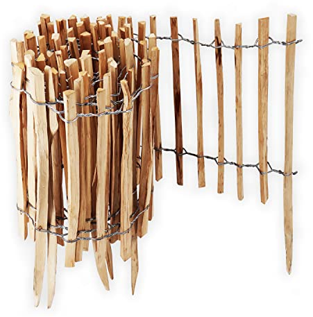 30m Aquagart Staketenzaun Rollboarder 50cm hoch Lattenabstand 4-6cm Gartenzaun Perfekt als Beeteinfassung und Beetumrandung oder Weg Abgrenzung Langlebiger Holzzaun Holz Zaun Rollzaun