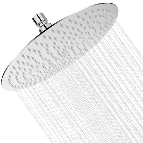 AUYI 12 Zoll Regenduschkopf Runde Einbauduschköpfe 304 Edelstahl mit 144 Düsen Ultradünner Leistungsstarker Regenduschkopf mit Hochdruck-Kopfbrause 30CM