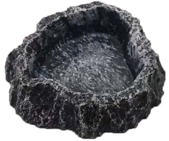 HDONONGYIRO Reptile Pets Water Dish Bowl Food Bowl Rock Reptile Feeding Bowl Reptile Feeding Bowl Water Rock Dish Durable Resin Dish Lizard Feeder for Tortoise Lizard Chameleon Gecko