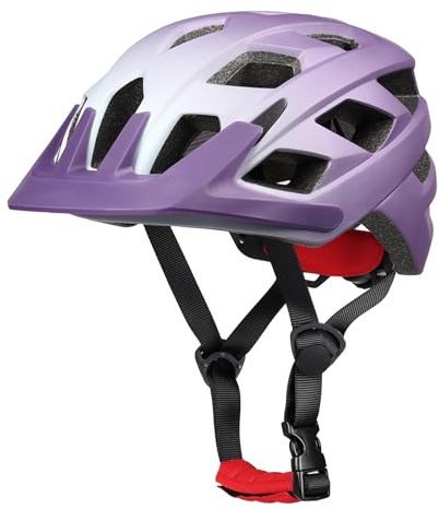Kids Bike Helmet, 2 Size Adjustable for Youth Toddler Boys & Girls 3-5-8-10-12-14 Years, Child Helmets with Visor for Skating Cycling(Purplewhite Gradient, S: 48-54 cm / 18.9-21.3)