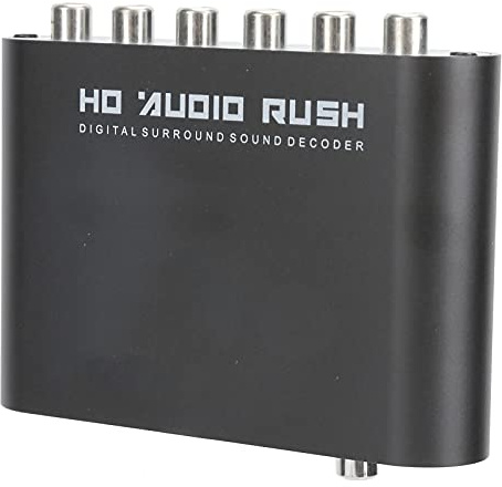 5.1-kanals DTS Dolby Digital-omvandlare med AC3 O-avkodare - Inkluderar Optisk Koaxering Till Analog o Gränssnitt - Utmärkt för Hemmabio, Konserthus, Bio (Värd+USB+Optisk fiber)