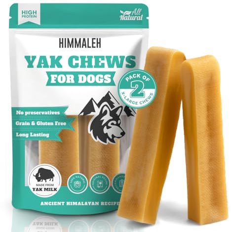 Himmaleh Yak Chews for Dogs, XL (2 Pack) - Long-Lasting Natural Dog Chew