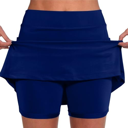HUIFUAO byxkjolar för kvinnor med fickor plus size damer tenniskjolar med shorts sommar golf gym atletisk yoga löpning kjolar