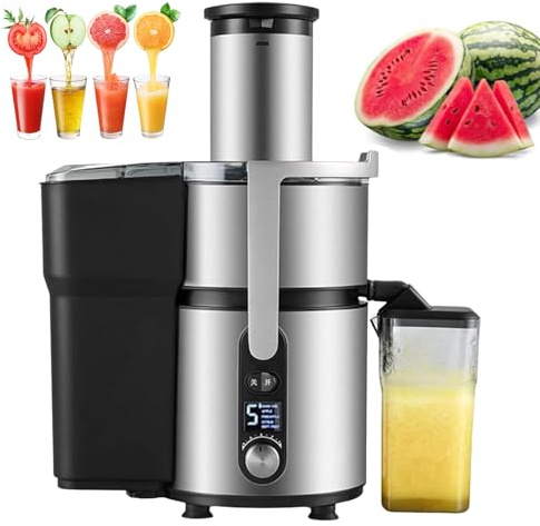 Extractor De Exprimidor Centrífugo De 1250 W, Máquina Para Hacer Jugo De Naranja De Acero Inoxidable, 5 Configuraciones De Velocidad/Canal Grande De 84 Mm, Motor De Cobre Completo, Para Frutas Enteras