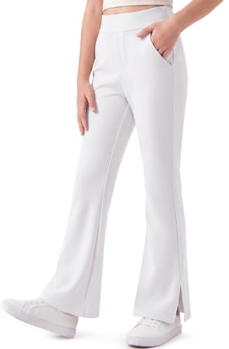 Baogaier Flickleggings med fickor, ventilerande fritidsbyxor 7–15 år | Hög midja, fållslits, baggy, lätt, joggare, elastisk linning, tonåring casual gymnastikbyxor för dans, löpning, skola