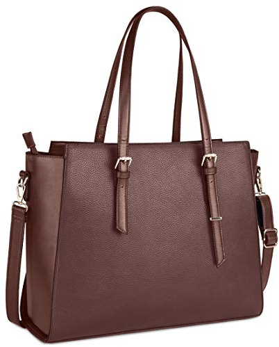 Bolso Mujer Bolso Universidad Mujer Bolso para Portatil 15.6 Pulgadas Grande Impermeable Bolso Shopper Mujer Cuero PU Bolso Shopper Bolsa Coffee