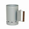 Rammento 27cm Extra Large Silver Charcoal Burner with Wooden Handle | Durable Fire & BBQ Chimney Starter for Fast & Even Charcoal Ignition | Firelighter for Grills, Firepits & Outdoor BBQ Cooking