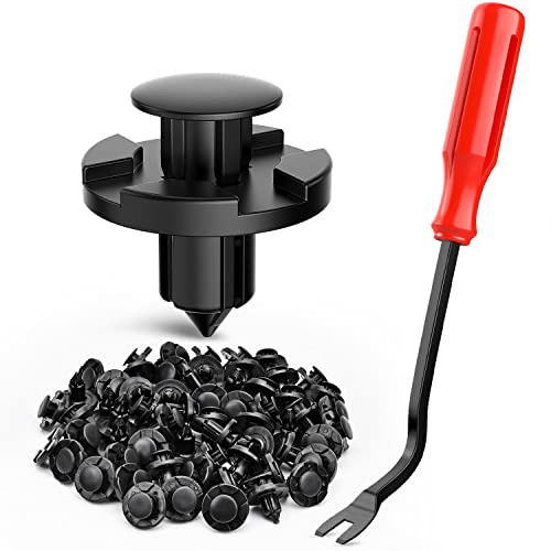 Nilight 100PCS Nylon Bumper Rivet Fender Clips OEM Replaces Nissan: 01553-093210 8mm,1PC Bonus Fastener Remover
