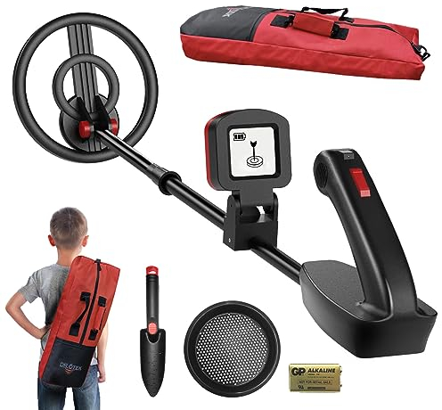 DR.ÖTEK Metal Detector for Kids, Waterproof with LCD Display and Buzzer, 60-76 cm Adjustable Stem, High Sensitivity, Lightweight Gold Detector, Ages 3-10