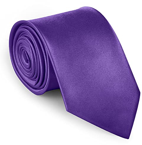 URAQT Men Ties, Classic Men's Solid Satin Neck Tie, Premium Pure Color Necktie with Multiple Colors, Formal Neckties for Men Business Wedding Party Work Tie, 8cm