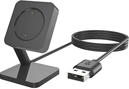 System-S USB 2.0 Kabel 100 cm Ladestation für Amazfit GTR 4 3 GTS 4 3 Smartwatch Schwarz