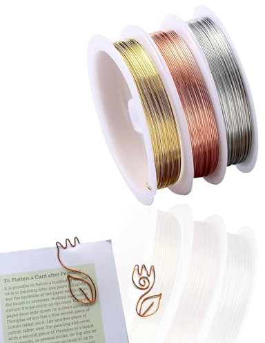Copper Jewellery Wire - 3 Rolls of 0.3mm Thin Wire, Tarnish Resistant, Ideal for Jewellery Making & Crafts