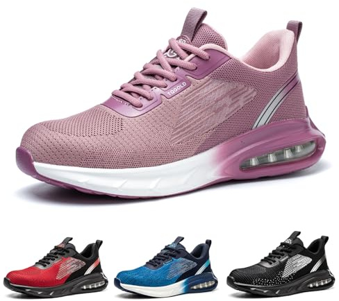 TQGOLD Scarpe Antinfortunistiche Scarpe da Ginnastica Unisex | Leggere Antiscivolo Scarpe Protettive Industriali con Punta in Acciaio | adatte per Cantiere Officina Magazzino
