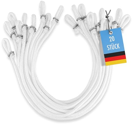 FBS Fahnenschlingen - Fahne Befestigung - Robuste Fahnenbefestigung für Fahnenmaste bis 100 mm Durchmesser - Geräuschloser Flaggenhalter Made in Germany (20 Stück)