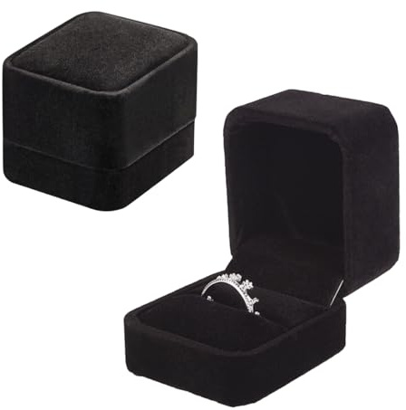 EIHI Ensemble de boîtes à bagues de 2, boîte à bagues, boîte à bagues en Velours, boîte à Boucles d'oreilles, boîte de Rangement de Bijoux pendentifs pour Mariage, fiançailles et Saint-Valentin