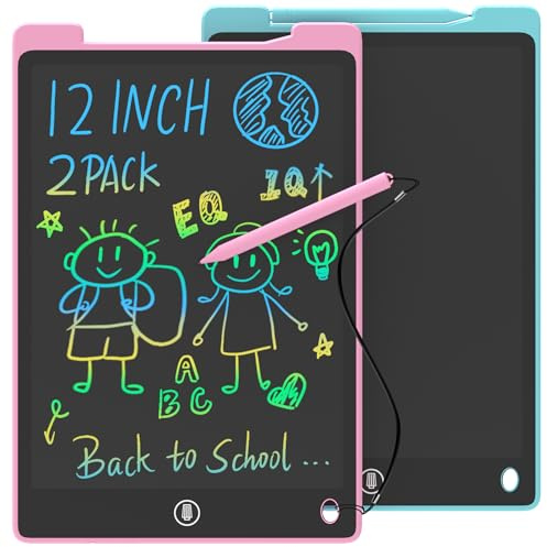 GUYUCOM 2 pizarras de dibujo para niños de 12 pulgadas, juguetes para niños a partir de 2, 3, 4, 5, 6 años, pizarra de escritura, pizarra para colorear, juguetes para niños y regalos de cumpleaños